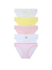 Victoria's Secret Blue/Yellow/Pink Bikini 5 Pack Knickers - Image 1 of 1