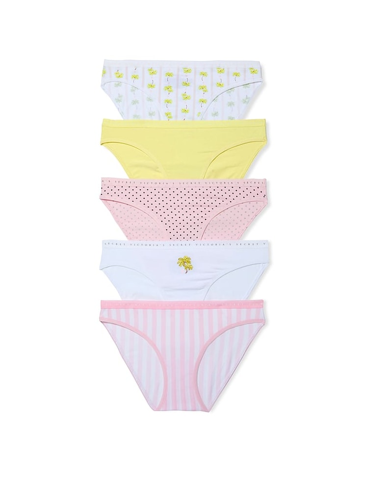 Victoria's Secret Blue/Yellow/Pink Bikini 5 Pack Knickers - Image 1 of 1
