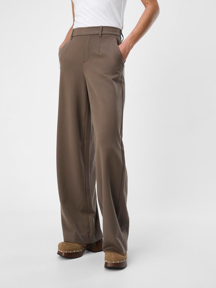 OBJECT Light Brown Wide Leg Trousers - Image 1 of 3 OBJECT Light Brown Wide Leg Trousers - Image 1 of 3