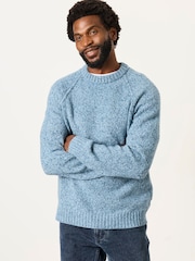 FatFace Deanston Light Blue Crew Neck Jumper - Image 1 of 6
