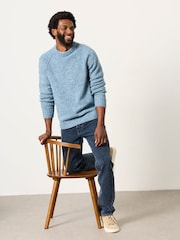 FatFace Deanston Light Blue Crew Neck Jumper - Image 4 of 6