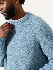 FatFace Deanston Light Blue Crew Neck Jumper - Image 5 of 6