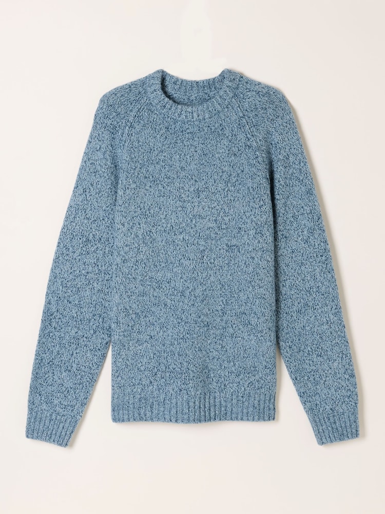FatFace Deanston Light Blue Crew Neck Jumper - Image 6 of 6