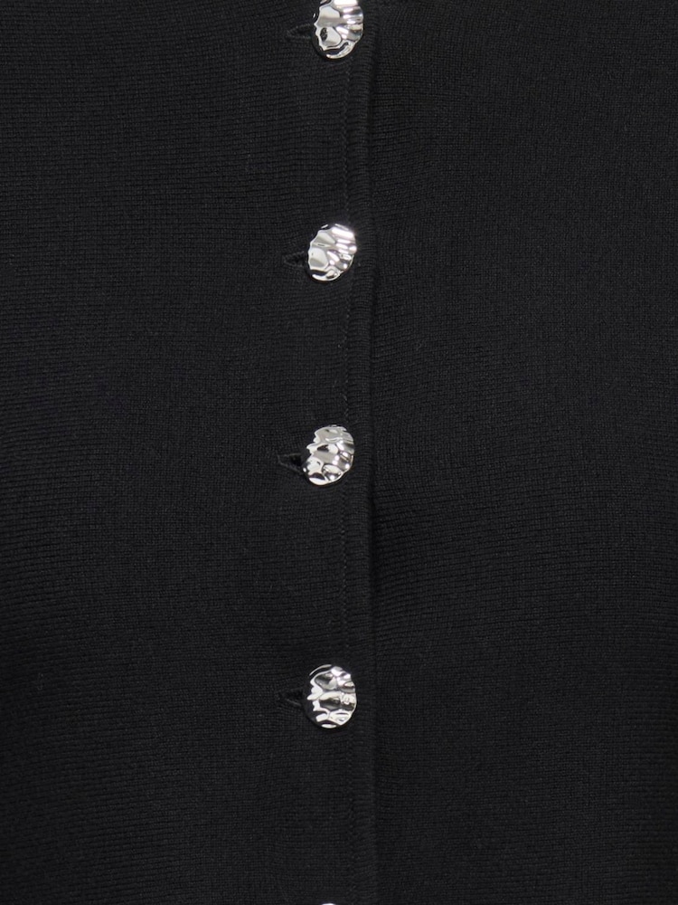 ONLY Black Metal Button Cardigan - Image 6 of 6