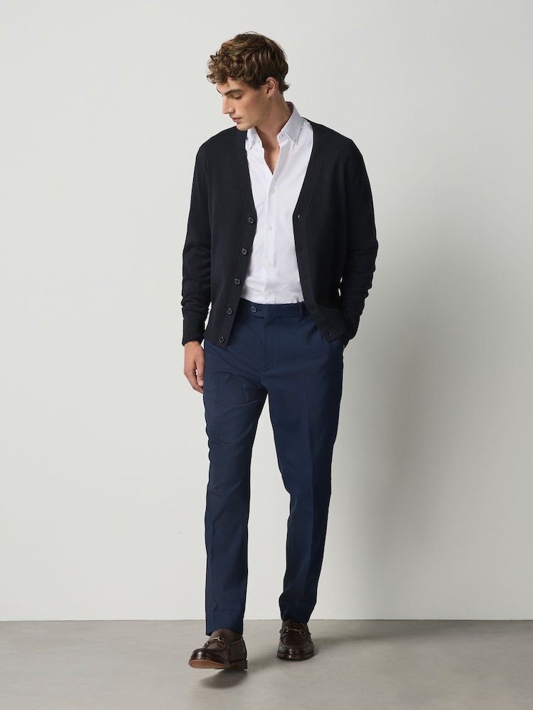 כחול - גזרה רגילה - Stretch Smart Twill Trousers - תמונה 1 מתוך 4 כחול - גזרה רגילה - Stretch Smart Twill Trousers - תמונה 1 מתוך 4