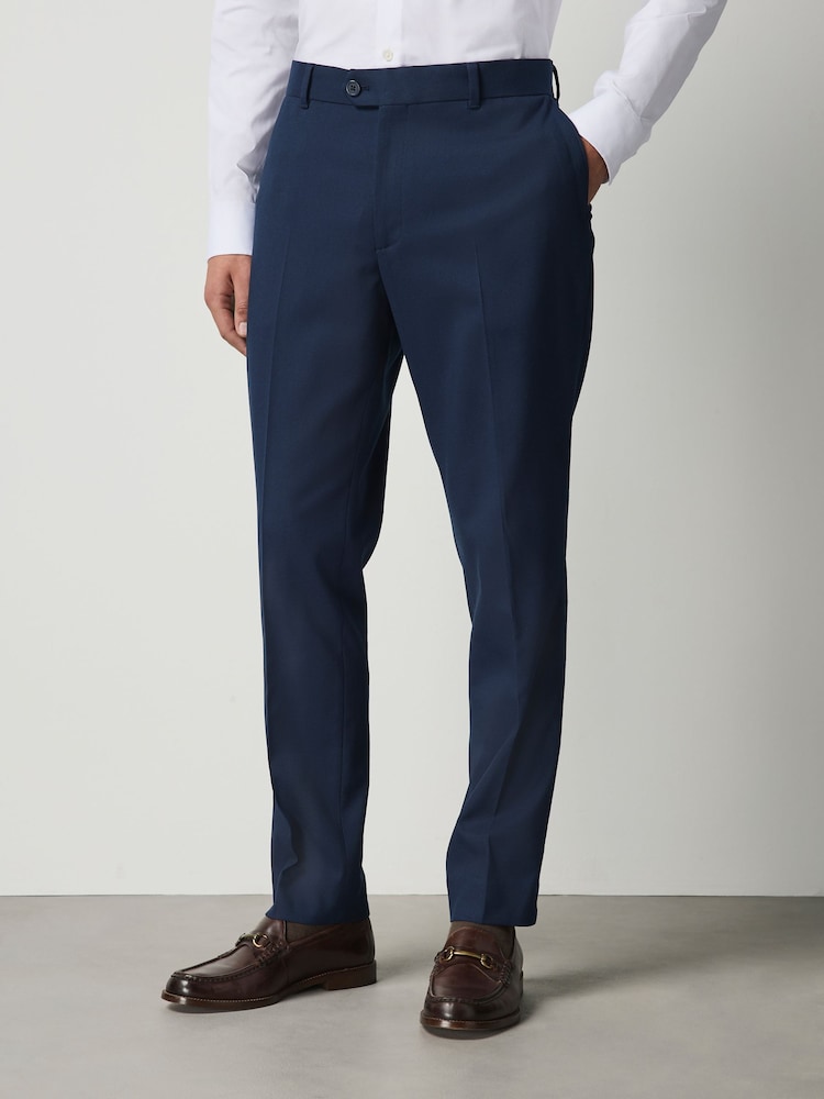כחול - גזרה רגילה - Stretch Smart Twill Trousers - תמונה 2 מתוך 4 כחול - גזרה רגילה - Stretch Smart Twill Trousers - תמונה 2 מתוך 4