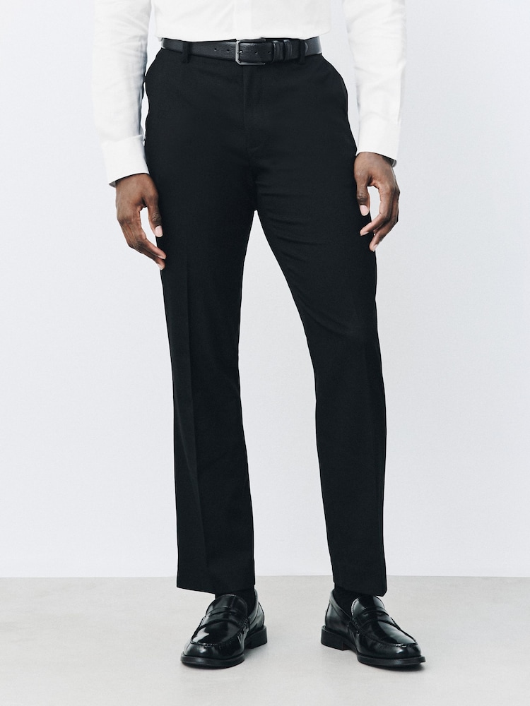 שחור - גזרה רגילה - Stretch Smart Twill Trousers - תמונה 1 מתוך 10 שחור - גזרה רגילה - Stretch Smart Twill Trousers - תמונה 1 מתוך 10