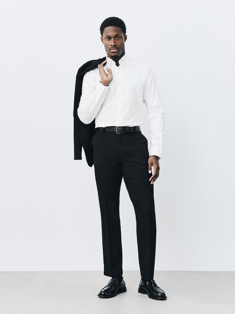 שחור - גזרה רגילה - Stretch Smart Twill Trousers - תמונה 2 מתוך 10 שחור - גזרה רגילה - Stretch Smart Twill Trousers - תמונה 2 מתוך 10