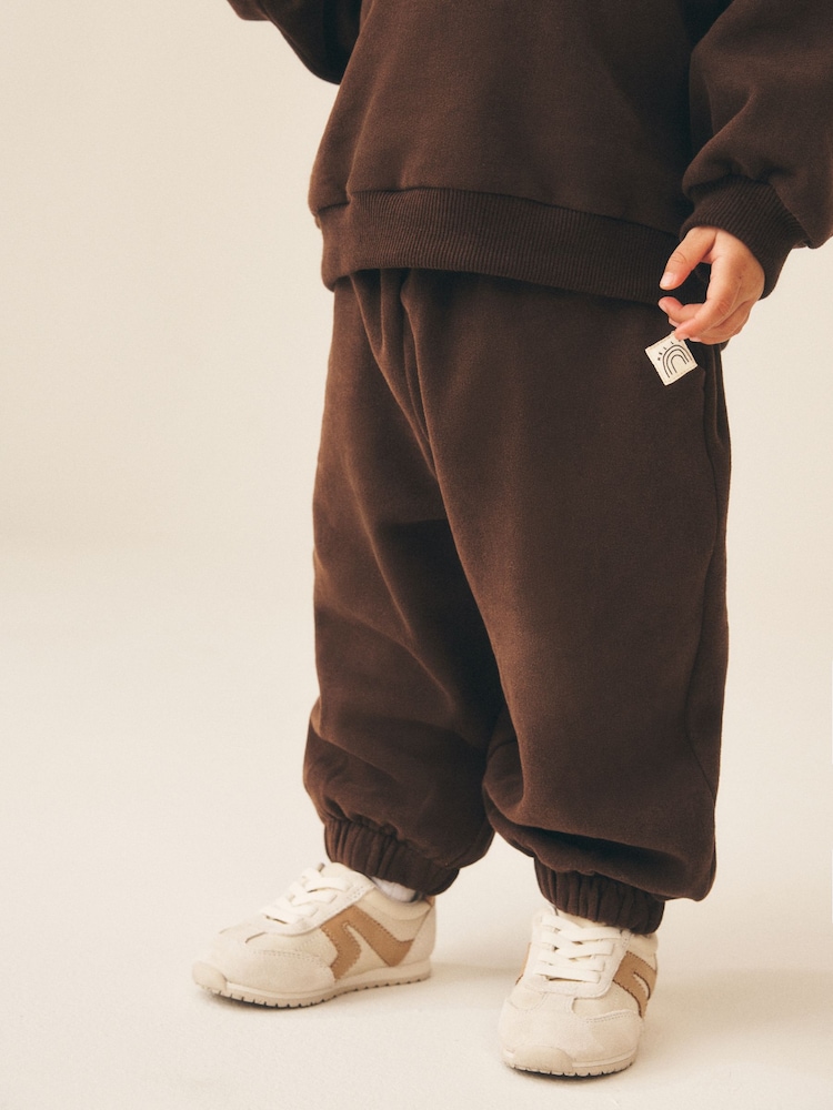 Chocolate Brown Cuffed Sweat Joggers (3mths-7yrs) - Image 1 of 8 Chocolate Brown Cuffed Sweat Joggers (3mths-7yrs) - Image 1 of 8