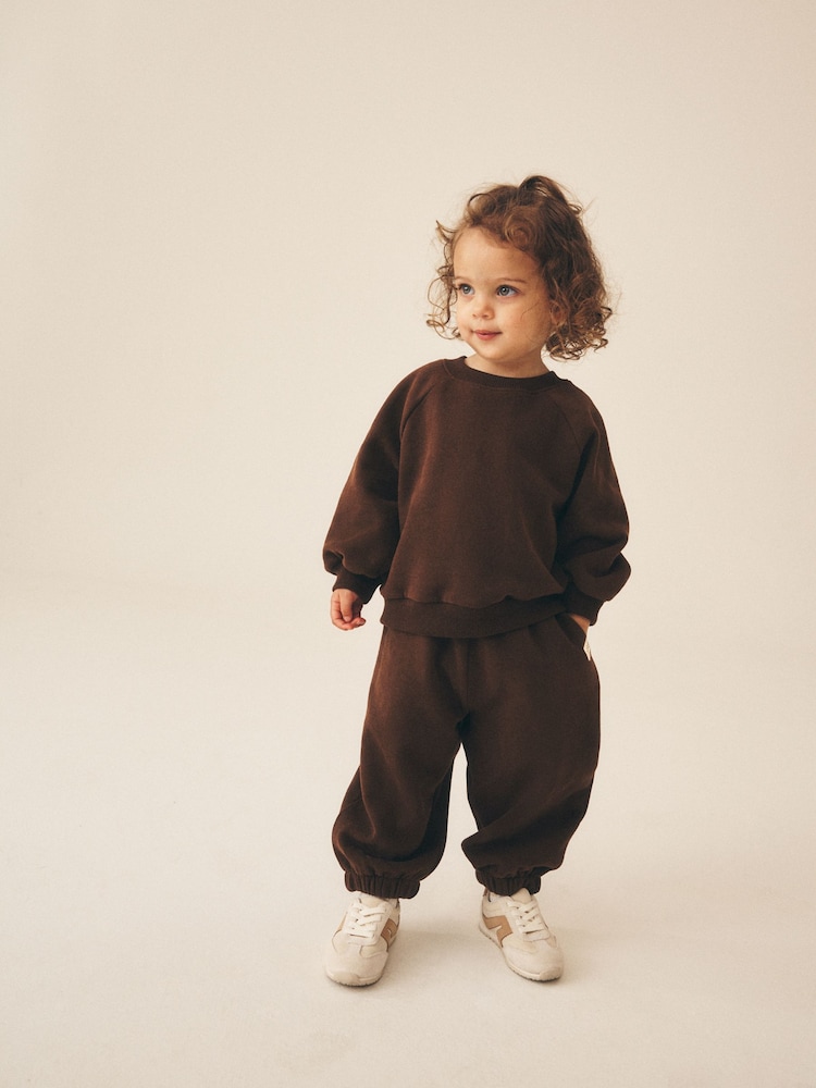 Chocolate Brown Cuffed Sweat Joggers (3mths-7yrs) - Image 2 of 8 Chocolate Brown Cuffed Sweat Joggers (3mths-7yrs) - Image 2 of 8