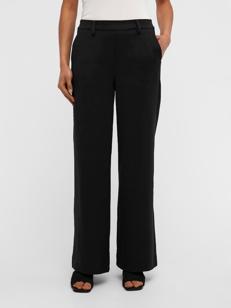 OBJECT Black Wide Leg Trousers - Image 1 of 5 OBJECT Black Wide Leg Trousers - Image 1 of 5