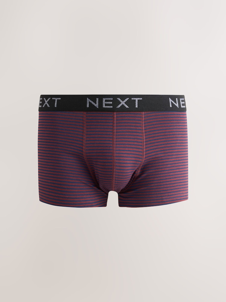 Burgungy Mixed Pattern 10 pack Cotton Rich Blend Hipster Boxers - Image 2 of 14