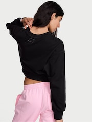 Victoria's Secret Black Terry Cropped Crewneck Sweatshirt - Image 2 of 2