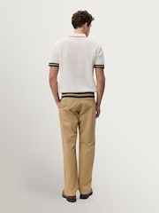 Les Deux White Lace Knitted Polo Shirt - Image 4 of 7