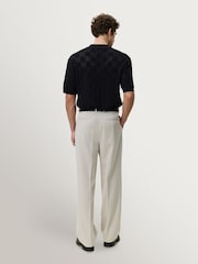 Les Deux Black Squared Knitted Short Sleeve Shirt - Image 4 of 7