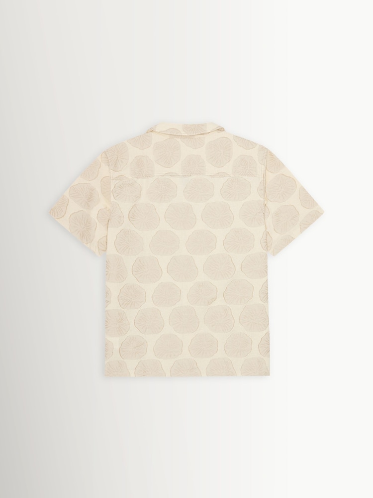 Les Deux White Dahlia Jacquard Short Sleeve Shirt - Image 6 of 6