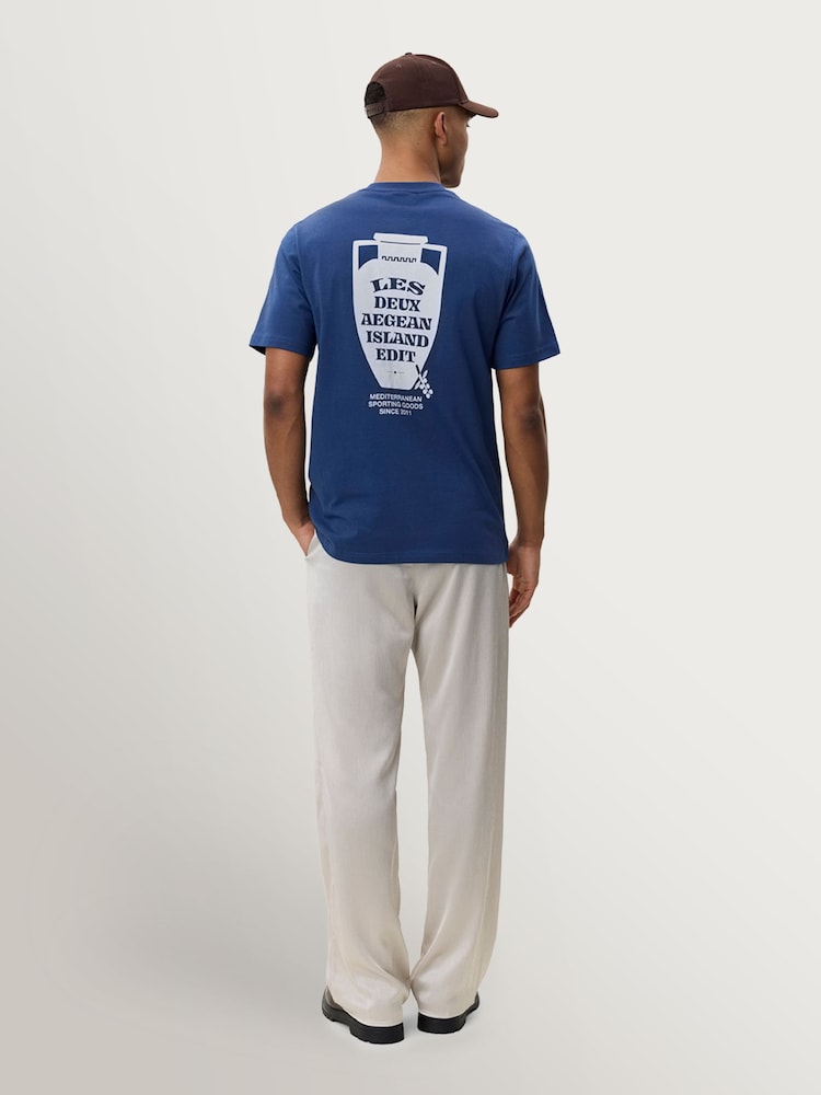 Les Deux Blue Ceramic Graphic Print T-Shirt - Image 2 of 5