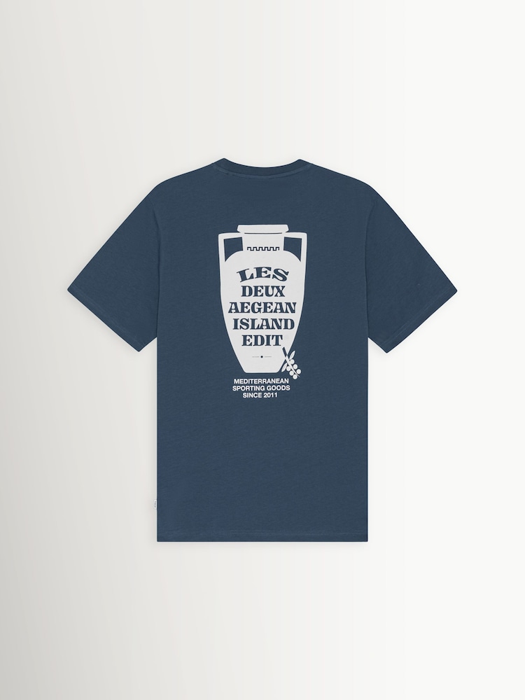 Les Deux Blue Ceramic Graphic Print T-Shirt - Image 5 of 5