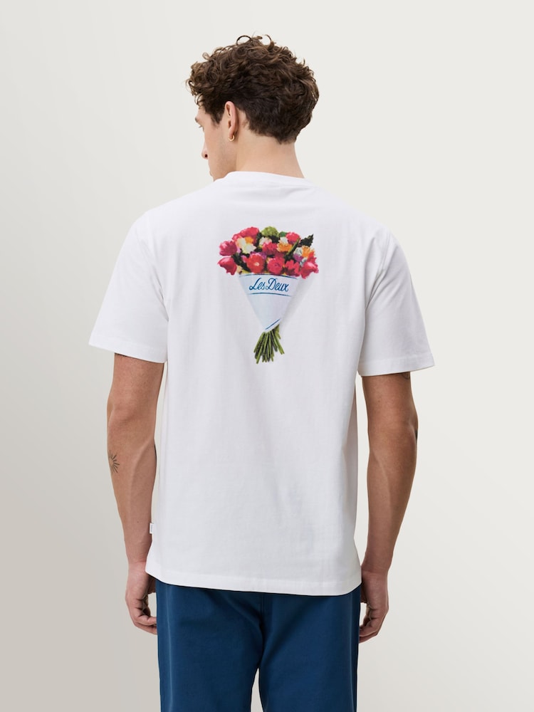 Les Deux White Bouquet Graphic Print T-Shirt - Image 2 of 7