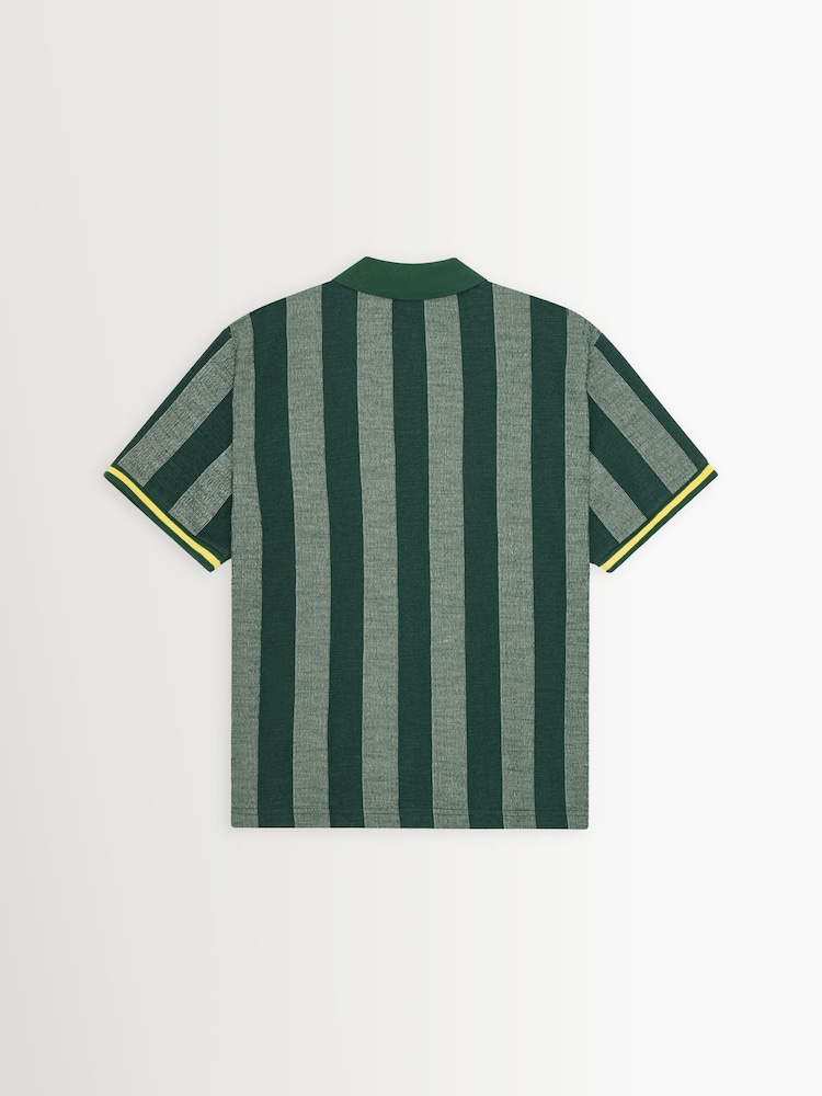 Les Deux Green Stripe Jacquard Football Jersey - Image 8 of 8