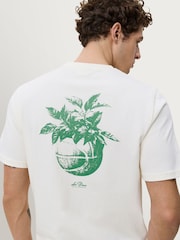 Les Deux White Plant Graphic Print T-Shirt - Image 5 of 7