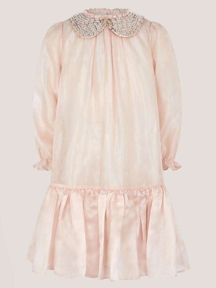 Monsoon Gold Nicolette Beaded Collar Party Dress - Image 1 of 3 Monsoon Gold Nicolette Beaded Collar Party Dress - Image 1 of 3