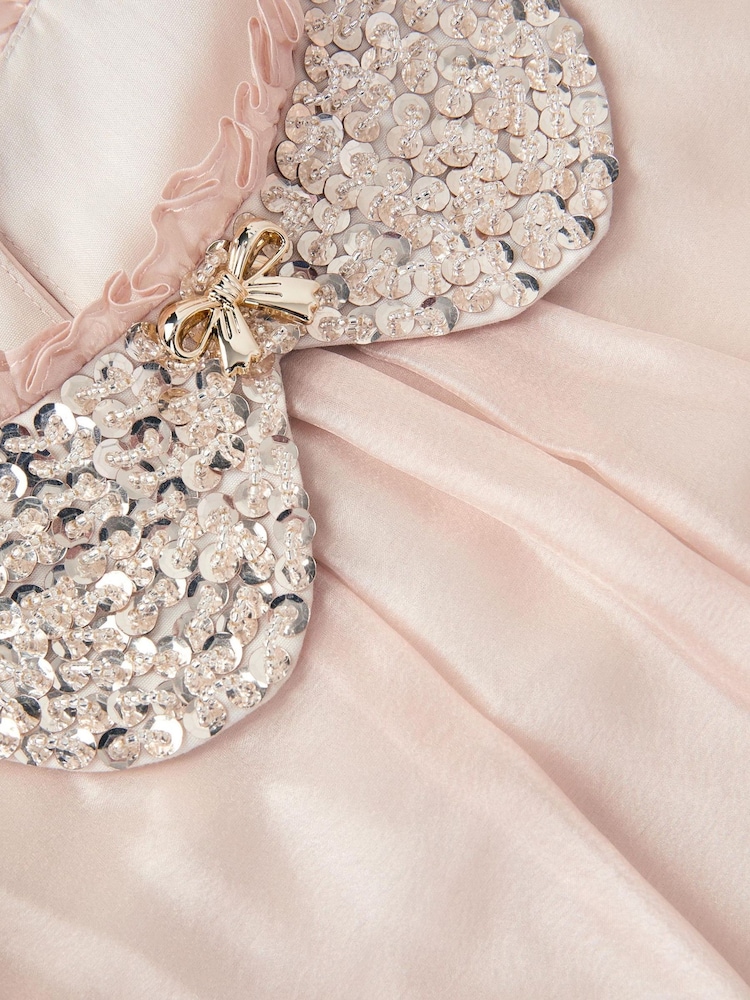 Monsoon Gold Nicolette Beaded Collar Party Dress - Image 3 of 3 Monsoon Gold Nicolette Beaded Collar Party Dress - Image 3 of 3