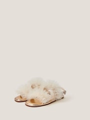Monsoon Cream Frilly Tulle Strap Sandals - Image 1 of 3