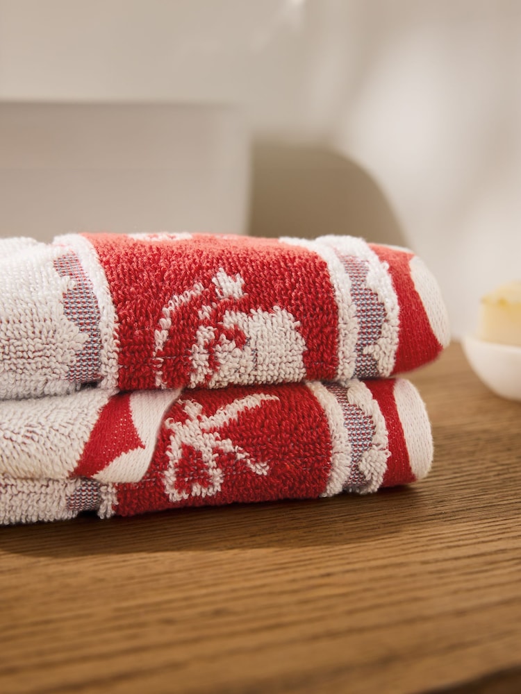 Natural Christmas Santa Face Cloth Towel - Image 2 of 3