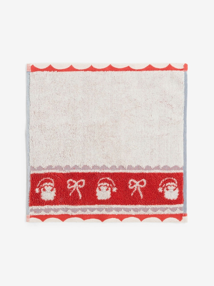 Natural Christmas Santa Face Cloth Towel - Image 3 of 3