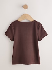 Chocolate Brown Short Sleeve Ribbed Cardigan (3-16yrs) - Image 6 of 8