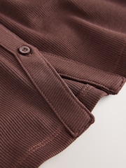 Chocolate Brown Short Sleeve Ribbed Cardigan (3-16yrs) - Image 8 of 8