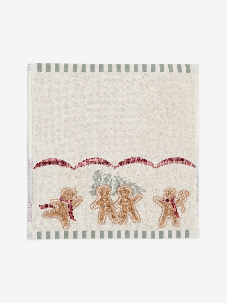 Natural Christmas Gingerbread Face Cloth Towel - Image 3 of 3