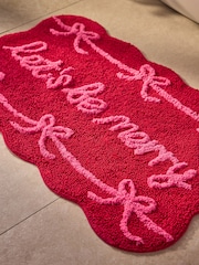 Pink Christmas Be Merry Slogan Bath Mat - Image 2 of 3