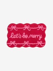 Pink Christmas Be Merry Slogan Bath Mat - Image 3 of 3