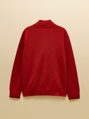 Joules Boys' Hillside Burnt Orange Knit Quarter Zip Jumper - Image 2 of 4