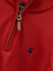 Joules Boys' Hillside Burnt Orange Knit Quarter Zip Jumper - Image 3 of 4