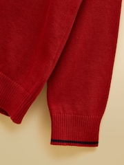 Joules Boys' Hillside Burnt Orange Knit Quarter Zip Jumper - Image 4 of 4
