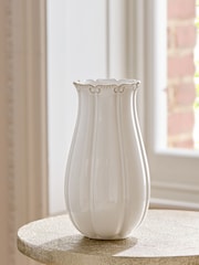 Vintage Style Embossed Rim Ceramic Vase - תמונה 2 מתוך 9