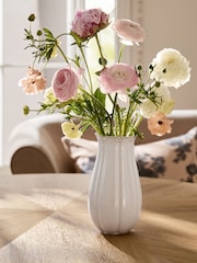 Vintage Style Embossed Rim Ceramic Vase - תמונה 3 מתוך 9