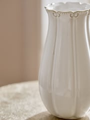 Vintage Style Embossed Rim Ceramic Vase - תמונה 6 מתוך 9