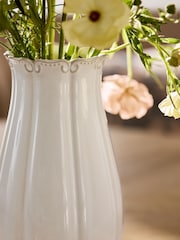 Vintage Style Embossed Rim Ceramic Vase - תמונה 7 מתוך 9