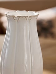 Vintage Style Embossed Rim Ceramic Vase - תמונה 8 מתוך 9