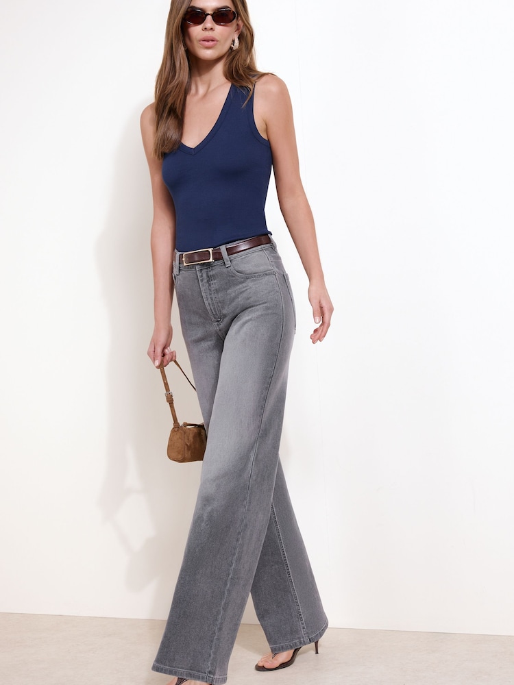 Grau - Friends Like These Alltags-Jeans mit weitem Bein - Bild 1 von 5