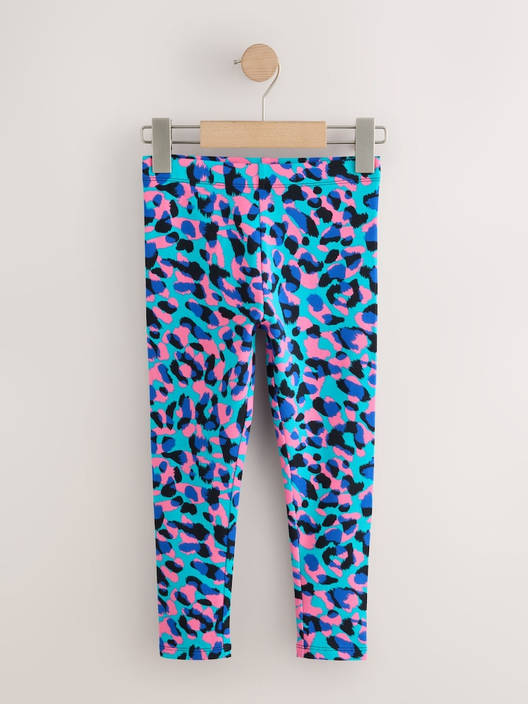 Blue/Pink Animal Print Leggings (3-16yrs) - Image 1 of 4 Blue/Pink Animal Print Leggings (3-16yrs) - Image 1 of 4