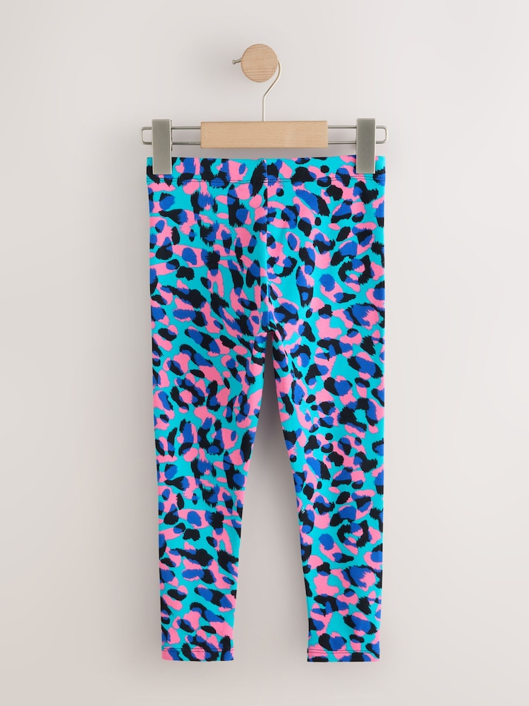 Blue/Pink Animal Print Leggings (3-16yrs) - Image 2 of 4 Blue/Pink Animal Print Leggings (3-16yrs) - Image 2 of 4