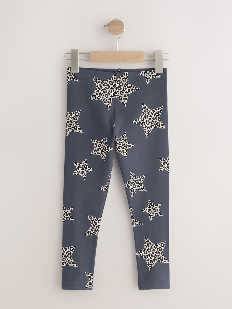 Charcoal Grey Animal Star Leggings (3-16yrs) - Image 1 of 4 Charcoal Grey Animal Star Leggings (3-16yrs) - Image 1 of 4