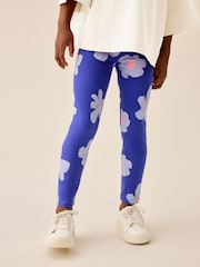 Blue Stampy Flower Leggings (3-16yrs) - Image 1 of 4