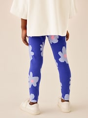 Blue Stampy Flower Leggings (3-16yrs) - Image 3 of 4