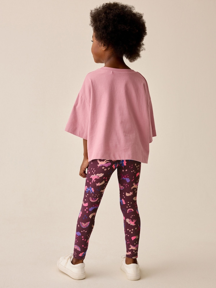 Berry Pink Unicorn Leggings (3-16yrs) - Image 3 of 3 Berry Pink Unicorn Leggings (3-16yrs) - Image 3 of 3